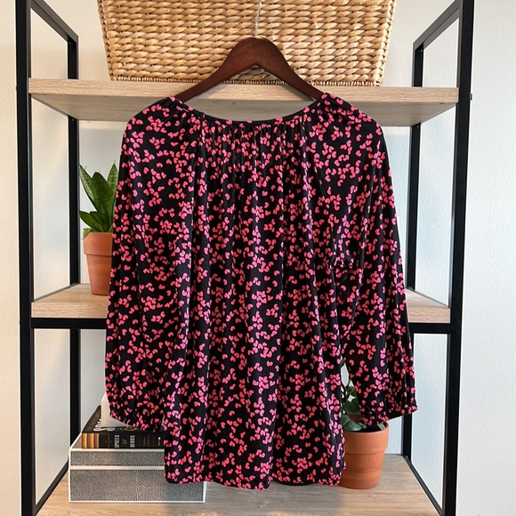 NWT Michael Michael Kors Soft Cotton Modal Heart Print LS Top, S - Picture 5 of 6